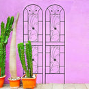 Metal Garden Trellis Rustproof Trellis for Climbing Plants Outdoor Flower Support Peacock Style (Black-2 Pack, 86.7"x19.7") by GreenHaven Gardens