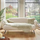 AMTOVO Faux Sheepskin Rug, Light Grey Ultra Soft Fluffy Shag Area Rug, 2 x 6 ft Faux Fur Rug for Bedroom Sofa Throw Cushion Room Decor, Sheepskin by CozyNest Decor