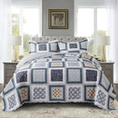 NEWLAKE Quilt Bedspread Sets - Bohemian Farmhouse Pattern Reversible Coverlet Set, Queen Size by CozyNest Decor