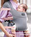 Momcozy Portable Baby Carrier – Compact & Lightweight, Adjustable for Travel, Fold & Go Convenient Storage Hip Pouch, Wide Shoulder Straps, Soft Skin-Friendly Fabric, for Babies 12–35 lbs (Grey) by TinyTreasures Baby Boutique