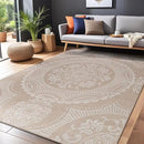 Medallion Outdoor Rug 9x12 Washable Outside Carpet for Indoor Patio Porch Waterproof Easy Cleaning Non Shedding Area Rugs Beige 9 x 12 by CozyNest Decor