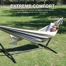 Double Hammock with Stand Included 450lb Capacity Space Saving Steel Stand,Premium Carry Bag Included,Suit for Outside,Indoor,Yard,Camping(Coffee). by GreenHaven Gardens