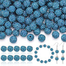 200pcs 10mm Rhinestone Beads for Jewelry Making, Blue Zircon Shiny Round Disco Ball Beads Bulk, Sparkle Crystal Clay Christmas for Bracelet Baseball Necklace Earring Crafting and DIY by TinyTreasures Baby Boutique