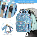 Diaper Bag Backpack, Diaper Bags for Baby Girls Boys, Baby Bags for Moms Dads, Nappy Changing Bag with Insulated Pockets,Multi-functional Waterproof Backpack with Stroller straps-Deep blue elephant by TinyTreasures Baby Boutique