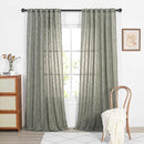 MYSKY HOME Long Sheer Curtains Farmhouse, Sliding Door Curtain for Living Room Light Filtering Privacy Protect Soft Cotton Blend Back Tab Window Drapes Boho, 50" x 108", Olive Green, 2 Panels by CozyNest Decor