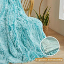 XeGe Luxury Faux Fur Blanket, Soft Big Fluffy Throw, Shaggy Plush Decorative Couch Blanket, Cute Furry Fuzzy Bed Throw for Bedroom Living Room, Ombre Aqua Green, 60x90 by CozyNest Decor