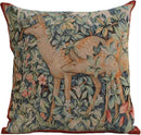 Charlotte Home Furnishings Decorative Tapestry Pillow Cover 19x19 in, Green Does Couch Throw Pillow Cover, French Country Square Cushion Cases for Living Room Home Decor, Soft Cotton Jacquard Woven by CozyNest Decor