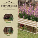 Outsunny Raised Garden Bed with Galvanized Steel Frame, Storage Shelf and Bed Liner, Elevated Planter Box with Legs for Vegetables, Flowers, Herbs, Cream by GreenHaven Gardens