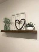 joelsantiques - 54 Inch Wooden Floating Shelves for Wall - 54x6x2 in - Made of Natural Wood - Long Heavy Duty Rustic Wall Shelves for Bedroom - Perfect for Living Room, Kitchen - Medium Brown by CozyNest Decor