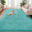 5x8 Area Rug for Living Room: Fluffy Shag Soft Washable Rugs Fuzzy Plush Indoor Carpet for Bedroom Nursery Playroom Dorm Kids Girls Boys Room (Teal Blue, 5'x8') by TinyTreasures Baby Boutique