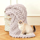 Admitrack Chunky Knit Blanket Throw, 100% Hand Knit Chenille Throw Blanket for Sofa & Home Decor, Soft and Cozy Knitted Throw Blankets (Pink，51"x63") by CozyNest Decor
