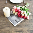 Mandy's Artificial Tulips 20 Stems Shades of Pink PU Faux Flowers for Wedding Home Decor 13.5 Inch by CozyNest Decor