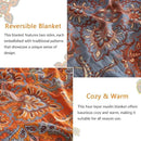 Boho Throw Blanket for Couch Sofa Bed, 100% Cotton Woven Quilt with Tassel 60”x80”, Super Soft Muslin Blanket with Oriental Universe Printed, Decorative Reversible Bed Blanket/Cover for All Seasons by CozyNest Decor