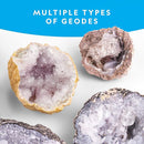 NATIONAL GEOGRAPHIC Break Open 4 Geodes Science Kit – Includes Goggles and Display Stand - STEM Science Gift for Boys and Girls, Break Your Own Geodes with Crystals (Amazon Exclusive) by TinyTreasures Baby Boutique