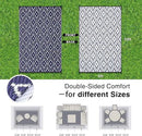 OLANLY Outdoor Rug 8x10 ft Waterproof, Outdoor Plastic Straw Rug with Geometric Pattern Clearance, Reversible RV Mat for Patio, Camping, Balcony, Deck, Backyard, Navy & White by CozyNest Decor