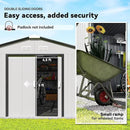 Outsunny 11' x 13' Outdoor Storage Shed, Garden Tool Metal Shed with Foundation Kit, Double Lockable Door, Air Vents and Sloping Roof, for Backyard, Patio, Lawn, White by GreenHaven Gardens