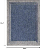 Bordered Outdoor Rug 10x14 Washable Outside Carpet for Indoor Patio Porch Waterproof Easy Cleaning Non Shedding Area Rugs Navy 10 x 14 by CozyNest Decor