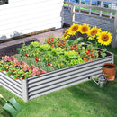 Domi Galvanized Raised Garden Bed, Outdoor Planter Garden Boxes Large Metal Planter Box for Gardening Vegetables Fruits Flowers, Silvery (8x4x1.5ft) by GreenHaven Gardens