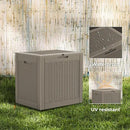 Vixzen 31 Gallon Resin Deck Box - Lockable Outdoor Storage for Patio Cushions, Garden Tools, Pool Supplies，Grey by CozyNest Decor