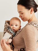 BabyBjörn Baby Carrier Mini, Cotton, Beige/Leopard | Newborn Carrier (7-25 lbs), Ergonomic, Easy-to-Use by TinyTreasures Baby Boutique
