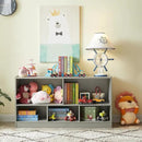 Toy Organizers and Storage, 5-Section Kids Bookshelf for Organizing Books Toys, School Classroom Wooden Storage Cabinet for Children's Room, Playroom, Nursery (Grey) by CozyNest Decor