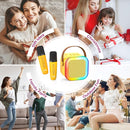 Mini Karaoke Machine for Kids Adults, Portable Karaoke Microphone Singing Speaker Bluetooth Karaoke Player with 2 Wireless Mic, Birthday Gifts for Girls Boys 4-12 Year Old, Family Home Party(Yellow) by TinyTreasures Baby Boutique