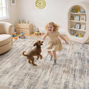 Area Rug for Living Room: 9x12 Washable Neutral Abstract Modern Soft Rugs Non Slip Indoor Floor Stain Resistant Large Carpet for Bedroom Dining Room Office Nursery - Brown by TinyTreasures Baby Boutique