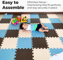 MioTetto Foam Floor Tiles for Kids - Non-Toxic Comfortable Baby Play Mat and Interlocking Foam Tiles, Fits with 74x74 Playpen Mat for Crawling & Development, Soft Play Mat for Babies 6-12 Months by TinyTreasures Baby Boutique