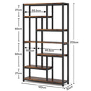 Extra Tall 7 Tier Industrial Etagere Bookcase with 10 Shelves Organizer by HouseOfZazla
