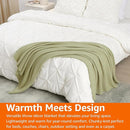 Amazon Basics Chunky Cable Knit Throw Blanket for Couch, Sofa, Bed, Lightweight Soft Cozy, Sage Green, 50"x 60" by CozyNest Decor