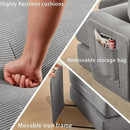 107" Oversized Convertible Sleeper Sofa Bed, Corduroy L Shape Sectional Couch, Folding Sofa Bed with Side Pocket, Modern Cloud Floor Mattress Couch, Modular Sofa for Living Room, Grey by CozyNest Decor