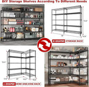 REIBII 70"W Storage Shelves Load 1600LBS, Metal Shelving 5-tier Wire Shelving Unit Metal Shelves for Storage Adjustable Garage Shelving for Pantry Kitchen Garage Commercial school 70"W*15.8"D*72.4"H by CozyNest Decor