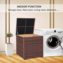 Super Patio Wicker Outdoor Patio Storage Box Waterproof, Rattan Storage Bin Deck Box for Cushions, Garden Tools, 88 Gallon, Brown by CozyNest Decor