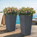 28" Large Tall Planters for Outdoor Plants, Set of 2 V-Shaped Planter Box with Black Terrazzo Look, Durable and Weather Resistant, Ideal or Garden, Patio, Porch or Home use. by CozyNest Decor