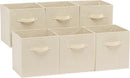 Amazon Basics Collapsible Fabric Storage Cubes Organizer with Handles, Sturdy, Beige, 10.5-x-10.5-x-11-inch, Pack of 6 by CozyNest Decor