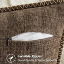 MIULEE Pack of 2 Couch Throw Pillow Covers 24x24 Inch Brown Farmhouse Decorative Pillow Covers with Stitched Edge Soft Chenille Solid Dyed Spring Pillow Covers for Sofa Bed Living Room by CozyNest Decor