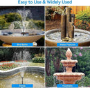 POPOSOAP Solar Fountain Pump for Bird Bath, 6.5W Solar Water Fountain Pump with Upgraded Dry-run Protection & Double-layer Nozzles 5Ft Tubing for Pond, Bird Bath, Backyard Water Feature by GreenHaven Gardens