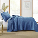MarCielo 3-Piece 100% Cotton Oversized Bedspread Lightweight Quilt Coverlet Embroidery Farmhouse Bedding Set (Tf Midtone Blue, Oversized King (118"x106")) by CozyNest Decor