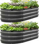 KING BIRD Raised Garden Bed Kit 2025 Upgraded 10-Minute Assembly Galvanized Planter Garden Box Outdoor for Gardening, Vegetables, Flowers, 47x24x12 in, Dark Grey 2PCS by GreenHaven Gardens