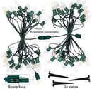Joiedomi 30.75FT C9 Christmas Pathway Stake Lights 24 LED Jumbo Bulbs, Warm White Outdoor Walkway Decor with Green Wire Connectable for Holiday Commercial Xmas Yard Garden Lawn by GreenHaven Gardens