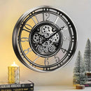 CLXEAST 21 Inch Large Moving Gear Wall Clock,Industrial Steampunk Decor,Decorative Wall Clock for Modern Farmhouse Living Room Decor,Gunmetal Silver Finish by CozyNest Decor