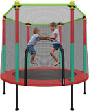 55IN Trampoline for Kids - Indoor/Outdoor Play with Enclosure Net - Easy to Assemble Recreational Trampoline - Red by TinyTreasures Baby Boutique