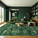 Deerly Dark Green Area Rugs 10x12 for Living Room Soft Non-Slip, Large Bedroom Rug Vintage Dining Room Rug Tribal Farmhouse Carpet for Dining Room Office Green by TinyTreasures Baby Boutique