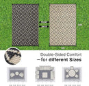 OLANLY Outdoor Rug 8x10 ft Waterproof, Outdoor Plastic Straw Rug with Geometric Pattern Clearance, Reversible RV Mat for Patio, Camping, Balcony, Deck, Backyard, Black & Beige by CozyNest Decor