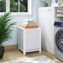 SMIBUY Double Laundry Hamper with Lid, 120L Bamboo Laundry Basket with Removable Liner Bag, 2-Section Clothes Divider Laundry Sorter for Laundry Room, Bathroom, Bedroom (White) by CozyNest Decor