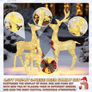 4.5FT Lighted Reindeer Family Set for Christmas Decoration, 3 Pieces Pre-Lit Iridescent Deer with 200 LED Lights, 3D Glittered Standing Holiday Display for Outdoor, Indoor, Golden by CozyNest Decor