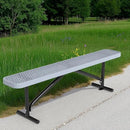 48" L Outdoor Steel Flat Bench, Heavy Duty Metal Park Bench for Outside, Expanded Metal, Commercial Benches Mesh Bench for Shopping Mall, Store, Lawn, Park, Patio, Deck, Garden (Grey, 6FT) by GreenHaven Gardens