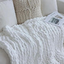 Maetoow Chenille Chunky Knit Blanket Throw （40×50 Inch）, Handmade Warm & Cozy Blanket Couch, Bed, Home Decor, Soft Breathable Fleece Banket, Christmas Thick and Giant Yarn Throws, White by CozyNest Decor