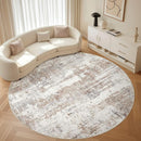 Round Rug Living Room Rugs: 10x10 Washable Circle Large Abstract Modern Soft Stain Resistant Non-Slip Indoor Floor Carpet for Bedroom Nursery Office Dining Room Playroom Home House Decor- Brown by TinyTreasures Baby Boutique