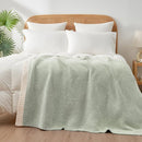 Snuggle Sac Heather Sage Green Throw Blanket for Couch, Reversible Super Soft Knitted Blankets Warm Cozy Fuzzy Throws for Sofa, Bed, Camping, Sage Green, 50x60 inches by TinyTreasures Baby Boutique